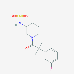molecular formula C16H23FN2O3S B6926499 N-[1-[2-(3-fluorophenyl)-2-methylpropanoyl]piperidin-3-yl]methanesulfonamide 