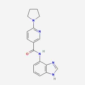 molecular formula C17H17N5O B6926509 N-(1H-benzimidazol-4-yl)-6-pyrrolidin-1-ylpyridine-3-carboxamide 