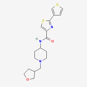 molecular formula C18H23N3O2S2 B6926554 N-[1-(oxolan-3-ylmethyl)piperidin-4-yl]-2-thiophen-3-yl-1,3-thiazole-4-carboxamide 