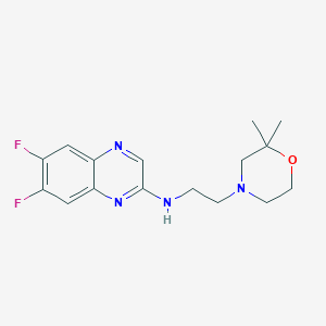 molecular formula C16H20F2N4O B6926562 N-[2-(2,2-dimethylmorpholin-4-yl)ethyl]-6,7-difluoroquinoxalin-2-amine 