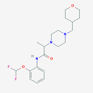 molecular formula C20H29F2N3O3 B6926591 N-[2-(difluoromethoxy)phenyl]-2-[4-(oxan-4-ylmethyl)piperazin-1-yl]propanamide 
