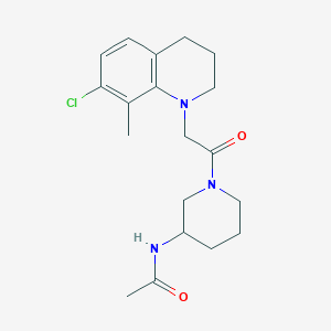 molecular formula C19H26ClN3O2 B6926610 N-[1-[2-(7-chloro-8-methyl-3,4-dihydro-2H-quinolin-1-yl)acetyl]piperidin-3-yl]acetamide 