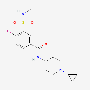 molecular formula C16H22FN3O3S B6926739 N-(1-cyclopropylpiperidin-4-yl)-4-fluoro-3-(methylsulfamoyl)benzamide 
