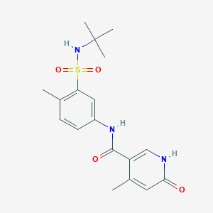 molecular formula C18H23N3O4S B6926754 N-[3-(tert-butylsulfamoyl)-4-methylphenyl]-4-methyl-6-oxo-1H-pyridine-3-carboxamide 