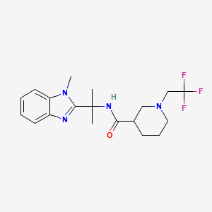 molecular formula C19H25F3N4O B6926760 N-[2-(1-methylbenzimidazol-2-yl)propan-2-yl]-1-(2,2,2-trifluoroethyl)piperidine-3-carboxamide 