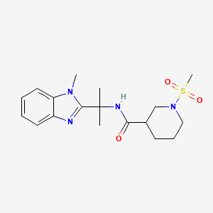 molecular formula C18H26N4O3S B6926767 N-[2-(1-methylbenzimidazol-2-yl)propan-2-yl]-1-methylsulfonylpiperidine-3-carboxamide 