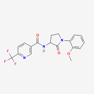molecular formula C18H16F3N3O3 B6926772 N-[1-(2-methoxyphenyl)-2-oxopyrrolidin-3-yl]-6-(trifluoromethyl)pyridine-3-carboxamide 
