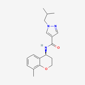 molecular formula C18H23N3O2 B6926806 N-[(4S)-8-methyl-3,4-dihydro-2H-chromen-4-yl]-1-(2-methylpropyl)pyrazole-4-carboxamide 