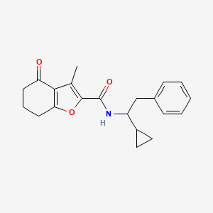 molecular formula C21H23NO3 B6926855 N-(1-cyclopropyl-2-phenylethyl)-3-methyl-4-oxo-6,7-dihydro-5H-1-benzofuran-2-carboxamide 