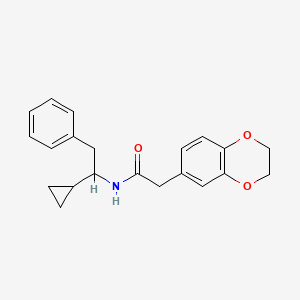 molecular formula C21H23NO3 B6926861 N-(1-cyclopropyl-2-phenylethyl)-2-(2,3-dihydro-1,4-benzodioxin-6-yl)acetamide 