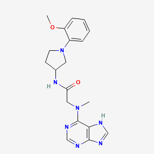 molecular formula C19H23N7O2 B6926892 N-[1-(2-methoxyphenyl)pyrrolidin-3-yl]-2-[methyl(7H-purin-6-yl)amino]acetamide 