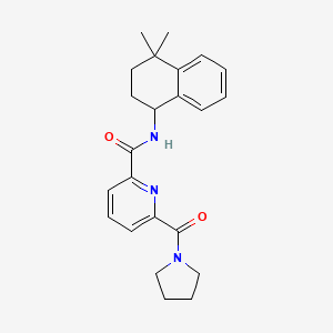 molecular formula C23H27N3O2 B6926938 N-(4,4-dimethyl-2,3-dihydro-1H-naphthalen-1-yl)-6-(pyrrolidine-1-carbonyl)pyridine-2-carboxamide 