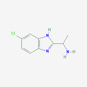 molecular formula C9H10ClN3 B069270 1-(5-chloro-1H-1,3-benzodiazol-2-yl)ethan-1-amine CAS No. 185949-58-0