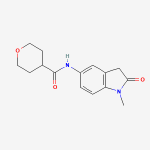 molecular formula C15H18N2O3 B6927017 N-(1-methyl-2-oxo-3H-indol-5-yl)oxane-4-carboxamide 
