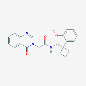 molecular formula C22H23N3O3 B6927038 N-[[1-(2-methoxyphenyl)cyclobutyl]methyl]-2-(4-oxoquinazolin-3-yl)acetamide 