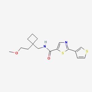 molecular formula C16H20N2O2S2 B6927046 N-[[1-(2-methoxyethyl)cyclobutyl]methyl]-2-thiophen-3-yl-1,3-thiazole-5-carboxamide 