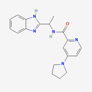 molecular formula C19H21N5O B6927078 N-[1-(1H-benzimidazol-2-yl)ethyl]-4-pyrrolidin-1-ylpyridine-2-carboxamide 
