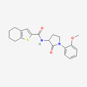 molecular formula C20H22N2O3S B6927109 N-[1-(2-methoxyphenyl)-2-oxopyrrolidin-3-yl]-4,5,6,7-tetrahydro-1-benzothiophene-2-carboxamide 