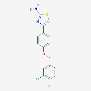 molecular formula C16H12Cl2N2OS B069272 4-{4-[(3,4-Dichlorobenzyl)oxy]phenyl}-1,3-thiazol-2-amine CAS No. 175136-16-0
