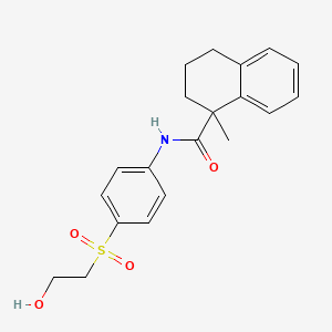 molecular formula C20H23NO4S B6927217 N-[4-(2-hydroxyethylsulfonyl)phenyl]-1-methyl-3,4-dihydro-2H-naphthalene-1-carboxamide 