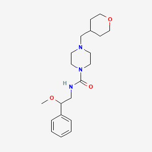 molecular formula C20H31N3O3 B6927304 N-(2-methoxy-2-phenylethyl)-4-(oxan-4-ylmethyl)piperazine-1-carboxamide 