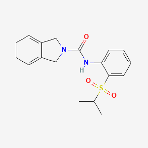molecular formula C18H20N2O3S B6927330 N-(2-propan-2-ylsulfonylphenyl)-1,3-dihydroisoindole-2-carboxamide 