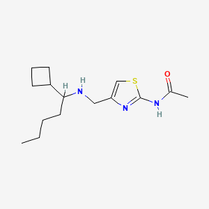 molecular formula C15H25N3OS B6927421 N-[4-[(1-cyclobutylpentylamino)methyl]-1,3-thiazol-2-yl]acetamide 