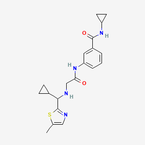 molecular formula C20H24N4O2S B6927432 N-cyclopropyl-3-[[2-[[cyclopropyl-(5-methyl-1,3-thiazol-2-yl)methyl]amino]acetyl]amino]benzamide 