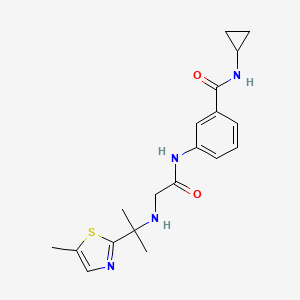 molecular formula C19H24N4O2S B6927478 N-cyclopropyl-3-[[2-[2-(5-methyl-1,3-thiazol-2-yl)propan-2-ylamino]acetyl]amino]benzamide 