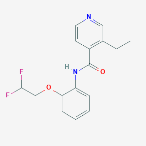 molecular formula C16H16F2N2O2 B6927483 N-[2-(2,2-difluoroethoxy)phenyl]-3-ethylpyridine-4-carboxamide 