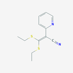 molecular formula C12H14N2S2 B069275 3,3-Di(ethylthio)-2-(2-pyridyl)acrylonitrile CAS No. 175204-16-7