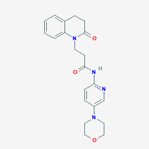 molecular formula C21H24N4O3 B6927504 N-(5-morpholin-4-ylpyridin-2-yl)-3-(2-oxo-3,4-dihydroquinolin-1-yl)propanamide 