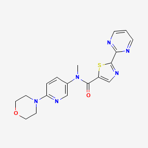 molecular formula C18H18N6O2S B6927550 N-methyl-N-(6-morpholin-4-ylpyridin-3-yl)-2-pyrimidin-2-yl-1,3-thiazole-5-carboxamide 