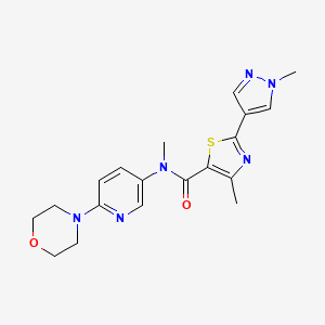 molecular formula C19H22N6O2S B6927562 N,4-dimethyl-2-(1-methylpyrazol-4-yl)-N-(6-morpholin-4-ylpyridin-3-yl)-1,3-thiazole-5-carboxamide 