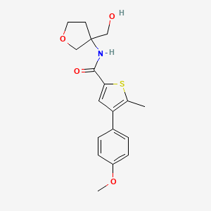 molecular formula C18H21NO4S B6927601 N-[3-(hydroxymethyl)oxolan-3-yl]-4-(4-methoxyphenyl)-5-methylthiophene-2-carboxamide 