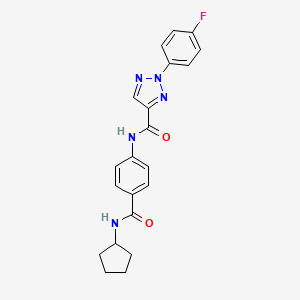 molecular formula C21H20FN5O2 B6927633 N-[4-(cyclopentylcarbamoyl)phenyl]-2-(4-fluorophenyl)triazole-4-carboxamide 