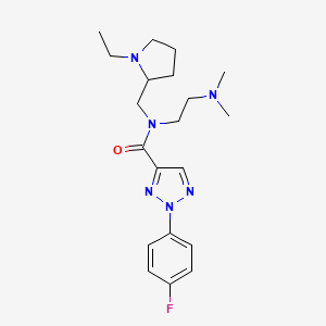 molecular formula C20H29FN6O B6927760 N-[2-(dimethylamino)ethyl]-N-[(1-ethylpyrrolidin-2-yl)methyl]-2-(4-fluorophenyl)triazole-4-carboxamide 
