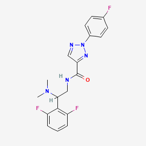 molecular formula C19H18F3N5O B6927767 N-[2-(2,6-difluorophenyl)-2-(dimethylamino)ethyl]-2-(4-fluorophenyl)triazole-4-carboxamide 