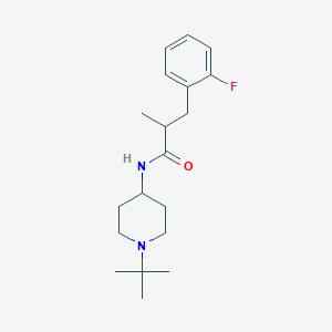 molecular formula C19H29FN2O B6927780 N-(1-tert-butylpiperidin-4-yl)-3-(2-fluorophenyl)-2-methylpropanamide 