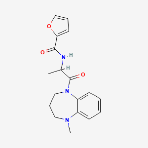 molecular formula C18H21N3O3 B6927807 N-[1-(1-methyl-3,4-dihydro-2H-1,5-benzodiazepin-5-yl)-1-oxopropan-2-yl]furan-2-carboxamide 