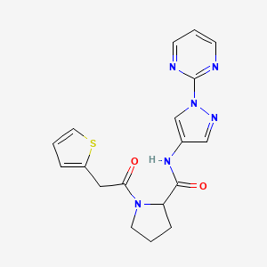 molecular formula C18H18N6O2S B6927840 N-(1-pyrimidin-2-ylpyrazol-4-yl)-1-(2-thiophen-2-ylacetyl)pyrrolidine-2-carboxamide 