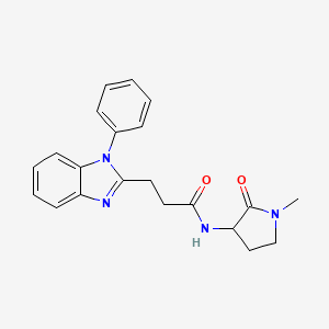 molecular formula C21H22N4O2 B6927866 N-(1-methyl-2-oxopyrrolidin-3-yl)-3-(1-phenylbenzimidazol-2-yl)propanamide 