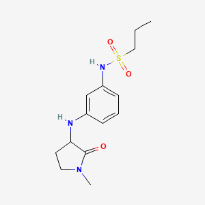 molecular formula C14H21N3O3S B6927989 N-[3-[(1-methyl-2-oxopyrrolidin-3-yl)amino]phenyl]propane-1-sulfonamide 