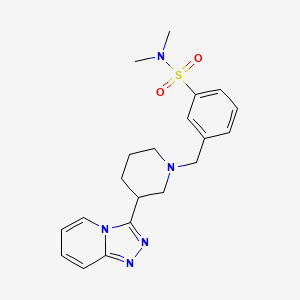 molecular formula C20H25N5O2S B6928060 N,N-dimethyl-3-[[3-([1,2,4]triazolo[4,3-a]pyridin-3-yl)piperidin-1-yl]methyl]benzenesulfonamide 