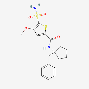 molecular formula C18H22N2O4S2 B6928070 N-(1-benzylcyclopentyl)-4-methoxy-5-sulfamoylthiophene-2-carboxamide 