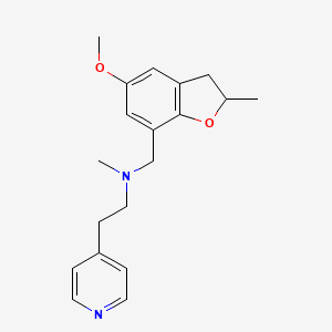 molecular formula C19H24N2O2 B6928186 N-[(5-methoxy-2-methyl-2,3-dihydro-1-benzofuran-7-yl)methyl]-N-methyl-2-pyridin-4-ylethanamine 