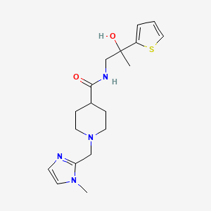 molecular formula C18H26N4O2S B6928245 N-(2-hydroxy-2-thiophen-2-ylpropyl)-1-[(1-methylimidazol-2-yl)methyl]piperidine-4-carboxamide 