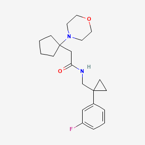 molecular formula C21H29FN2O2 B6928283 N-[[1-(3-fluorophenyl)cyclopropyl]methyl]-2-(1-morpholin-4-ylcyclopentyl)acetamide 