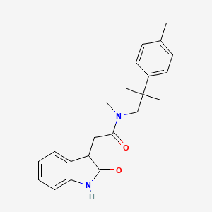 molecular formula C22H26N2O2 B6928300 N-methyl-N-[2-methyl-2-(4-methylphenyl)propyl]-2-(2-oxo-1,3-dihydroindol-3-yl)acetamide 