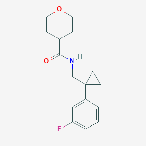 molecular formula C16H20FNO2 B6928301 N-[[1-(3-fluorophenyl)cyclopropyl]methyl]oxane-4-carboxamide 